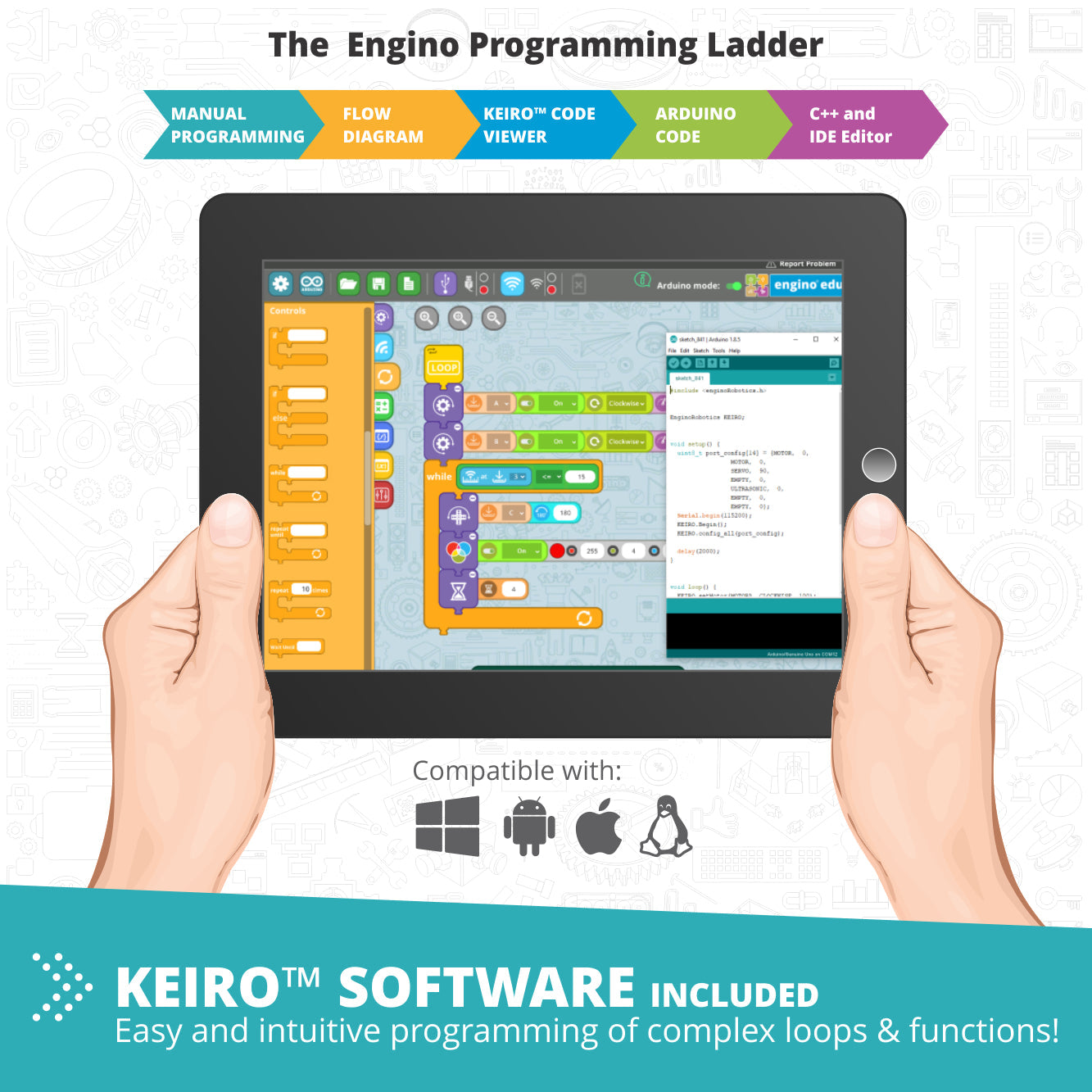 Engino STEM & Robotics Produino Set – Advanced Coding & Engineering Kit for Ages 12–16+ (34 Models to Build)