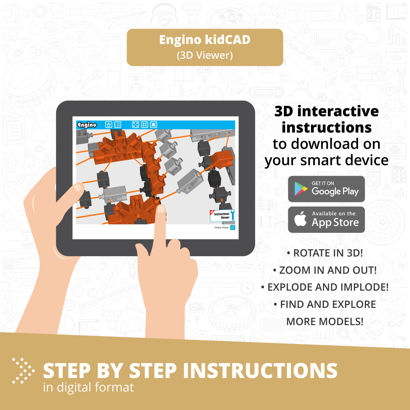 Engino Open Projects STEM Set– Build the London Eye, Eiffel Tower & Chain Reaction, For Kids Ages 9–12+ (11 Models to Build)