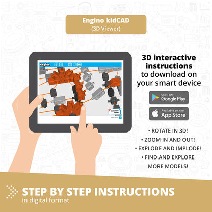 Engino Open Projects STEM Set– Build the London Eye, Eiffel Tower & Chain Reaction, For Kids Ages 9–12+ (11 Models to Build)