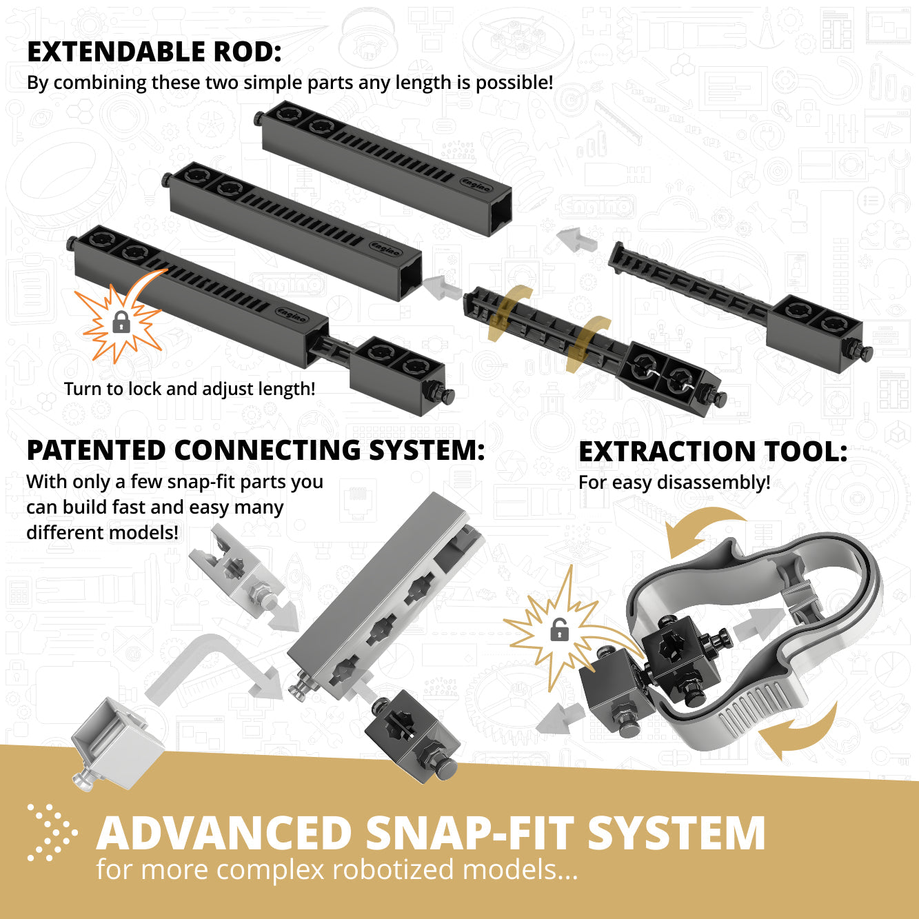 Engino Open Projects STEM Set– Build the London Eye, Eiffel Tower & Chain Reaction, For Kids Ages 9–12+ (11 Models to Build)