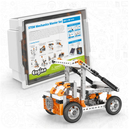 Engino STEM Mechanics Master Set – Explore Simple Machines, Structures & Newton’s Laws, STEM Building Kit for Kids Ages 9-12+ (100 Models to Build)