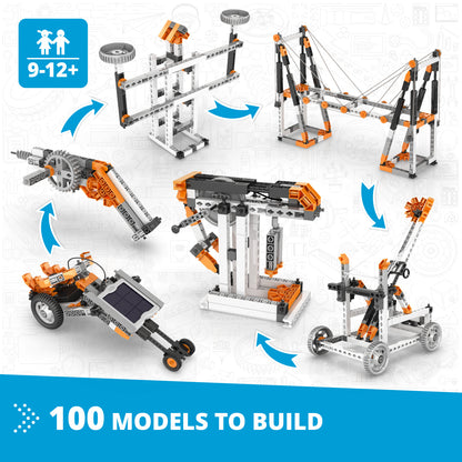 Engino STEM Mechanics Master Set – Explore Simple Machines, Structures & Newton’s Laws, STEM Building Kit for Kids Ages 9-12+ (100 Models to Build)