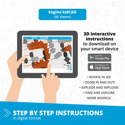 Engino STEM Mechanics Master Set – Explore Simple Machines, Structures & Newton’s Laws, STEM Building Kit for Kids Ages 9-12+ (100 Models to Build)